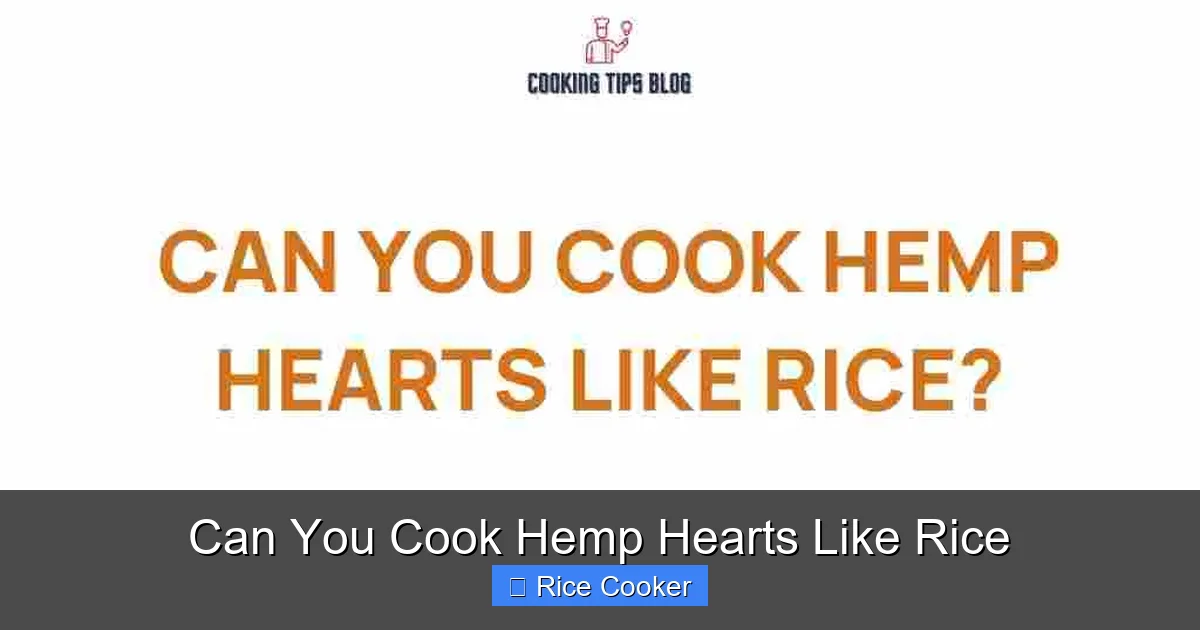 Can You Cook Hemp Hearts Like Rice