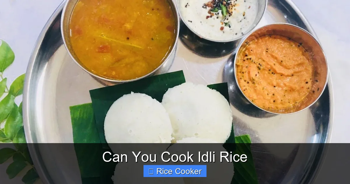 Can You Cook Idli Rice