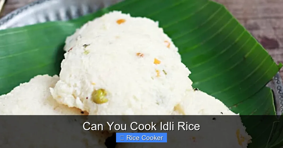 Can You Cook Idli Rice