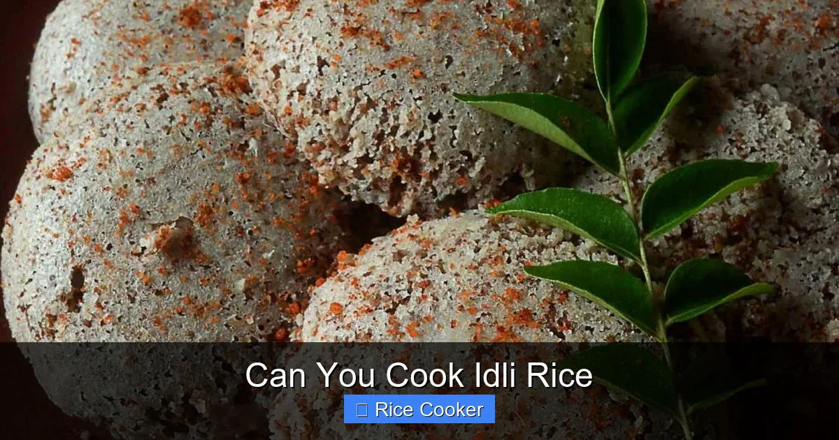 Can You Cook Idli Rice