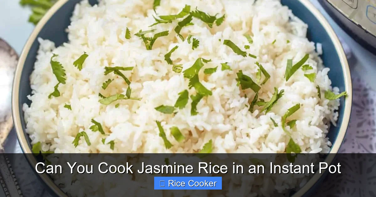 Can You Cook Jasmine Rice in an Instant Pot