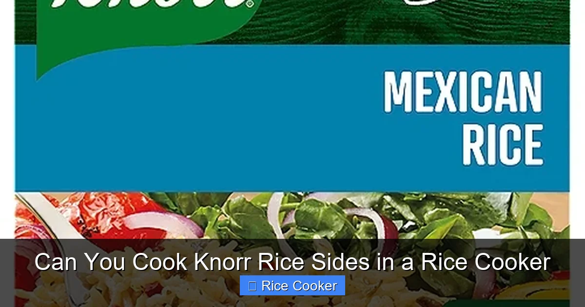 Can You Cook Knorr Rice Sides in a Rice Cooker