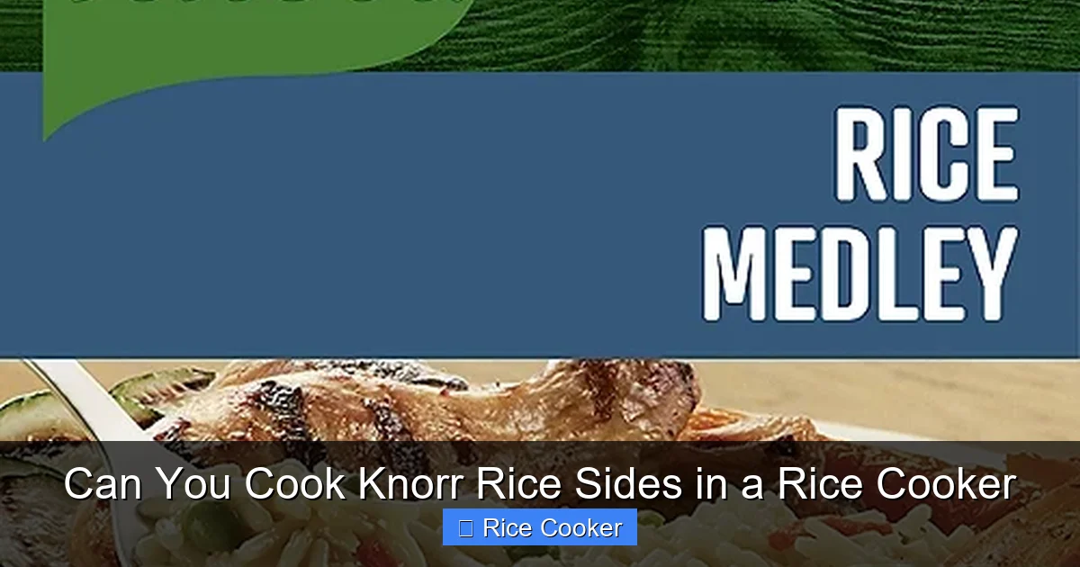 Can You Cook Knorr Rice Sides in a Rice Cooker