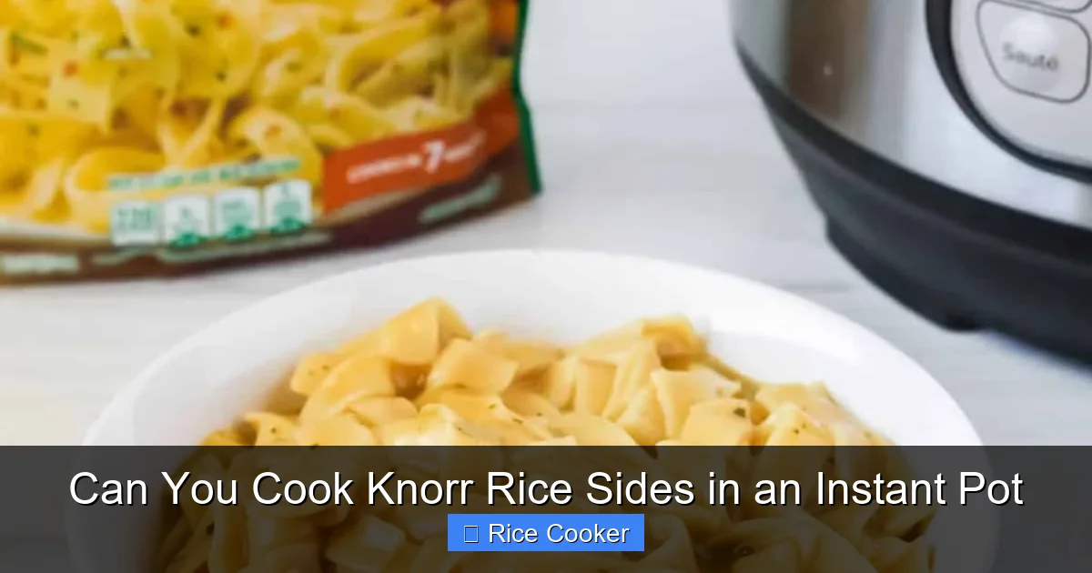 Can You Cook Knorr Rice Sides in an Instant Pot