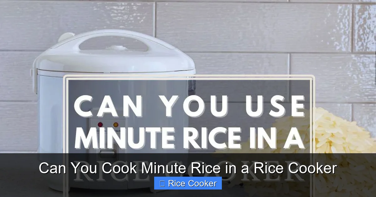 Can You Cook Minute Rice in a Rice Cooker