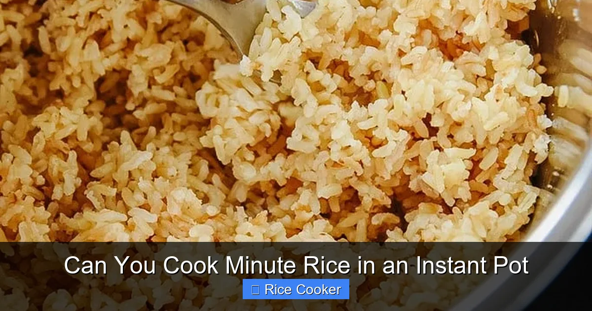 Can You Cook Minute Rice in an Instant Pot