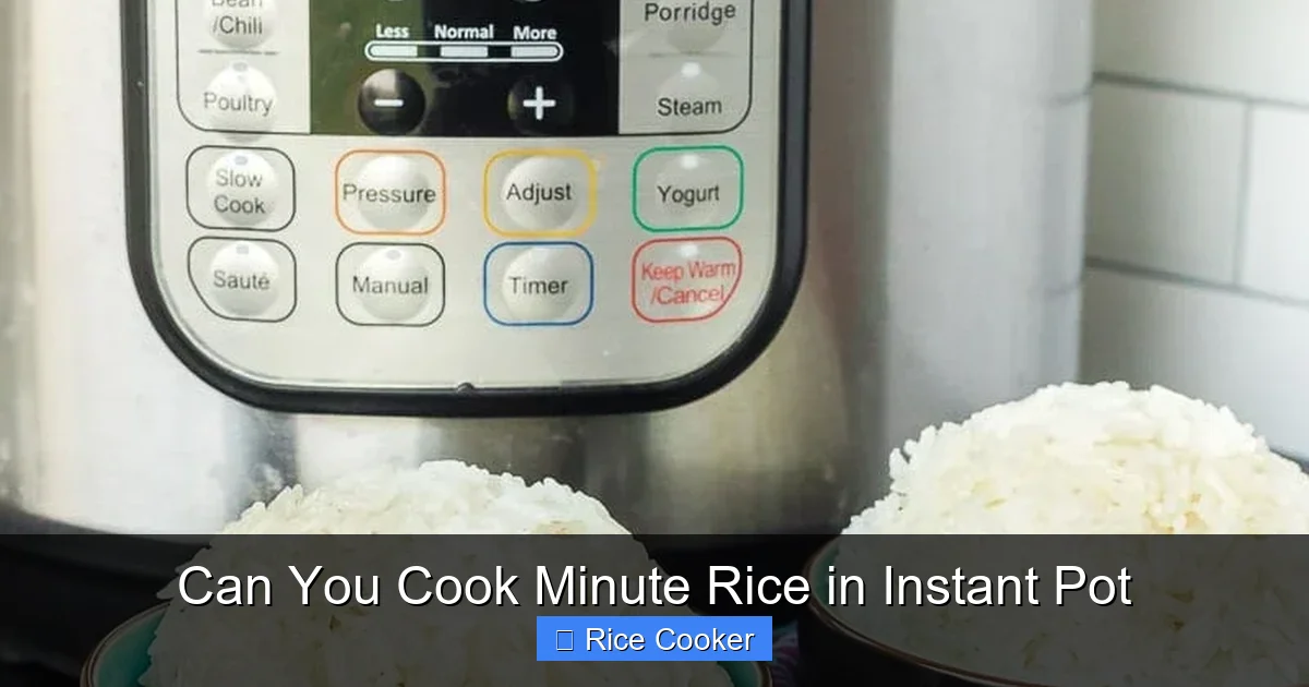 Can You Cook Minute Rice in Instant Pot