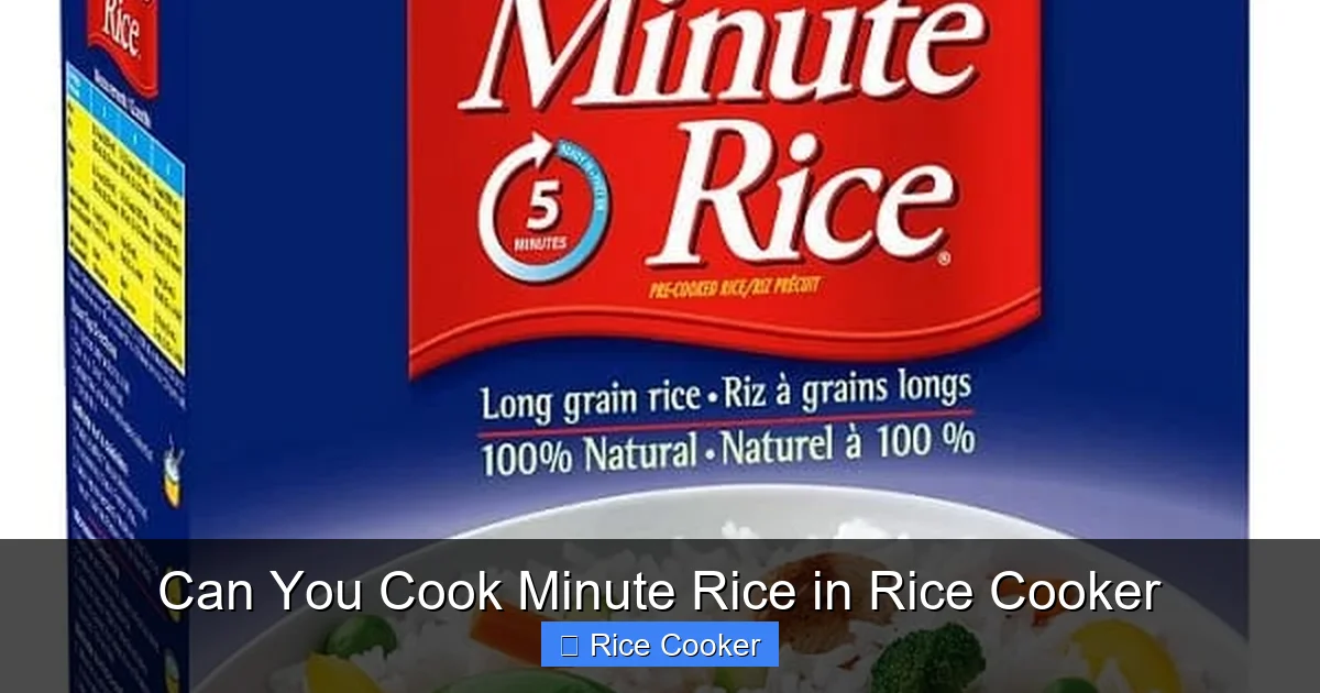 Can You Cook Minute Rice in Rice Cooker