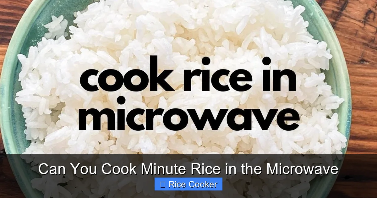 Can You Cook Minute Rice in the Microwave