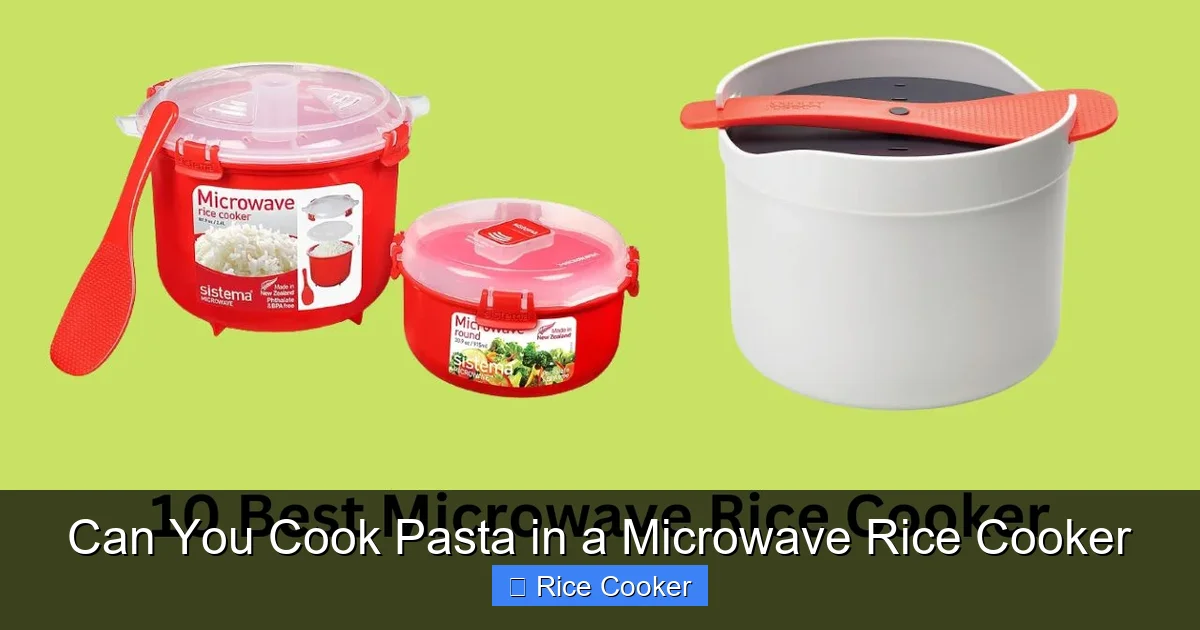 Can You Cook Pasta in a Microwave Rice Cooker