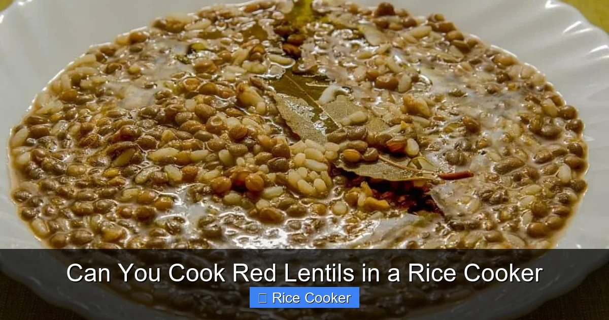 Can You Cook Red Lentils in a Rice Cooker