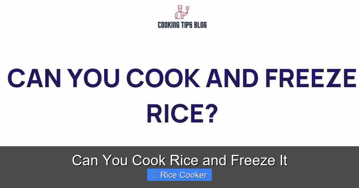 Can You Cook Rice and Freeze It