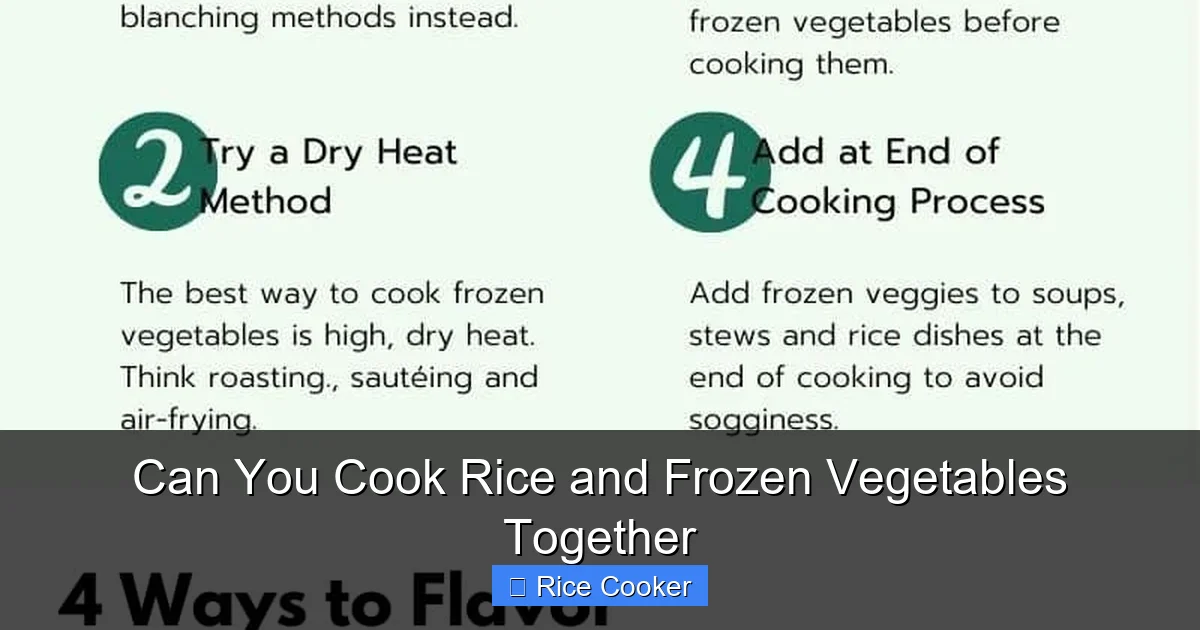 Can You Cook Rice and Frozen Vegetables Together