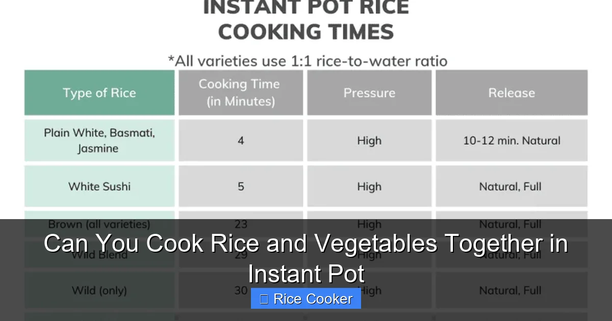 Can You Cook Rice and Vegetables Together in Instant Pot