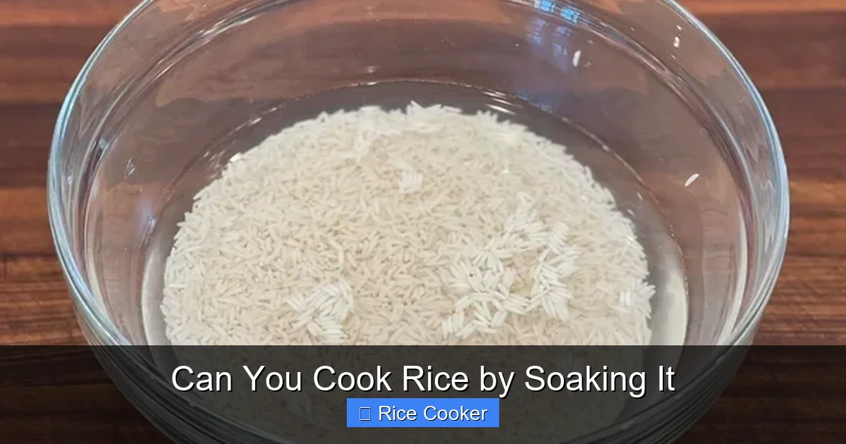 Can You Cook Rice by Soaking It