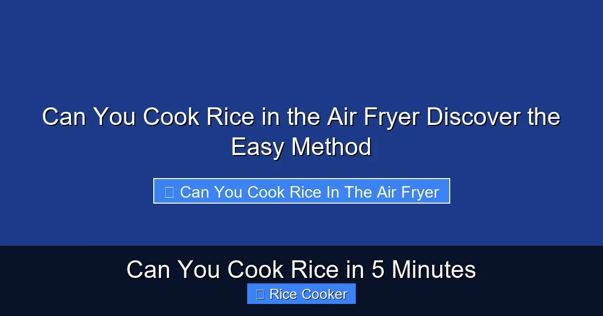 Can You Cook Rice in 5 Minutes