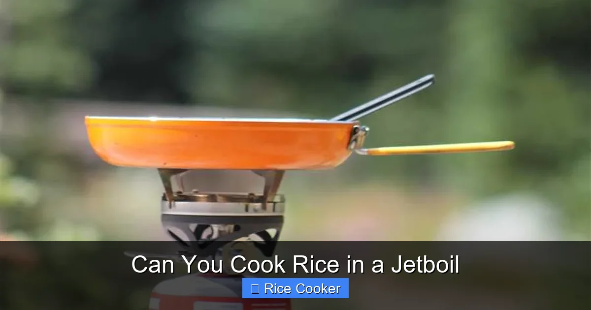 Can You Cook Rice in a Jetboil
