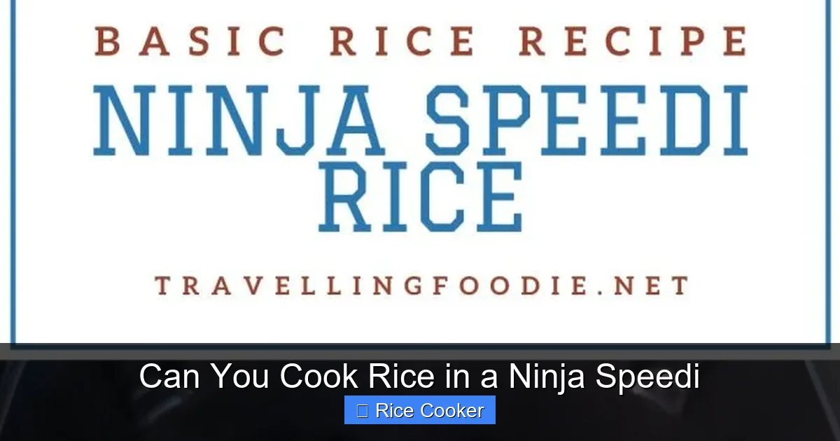 Can You Cook Rice in a Ninja Speedi