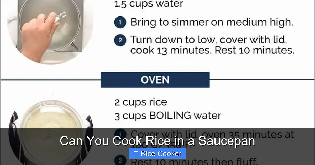 Can You Cook Rice in a Saucepan