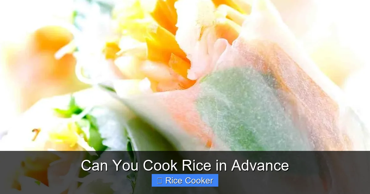 Can You Cook Rice in Advance