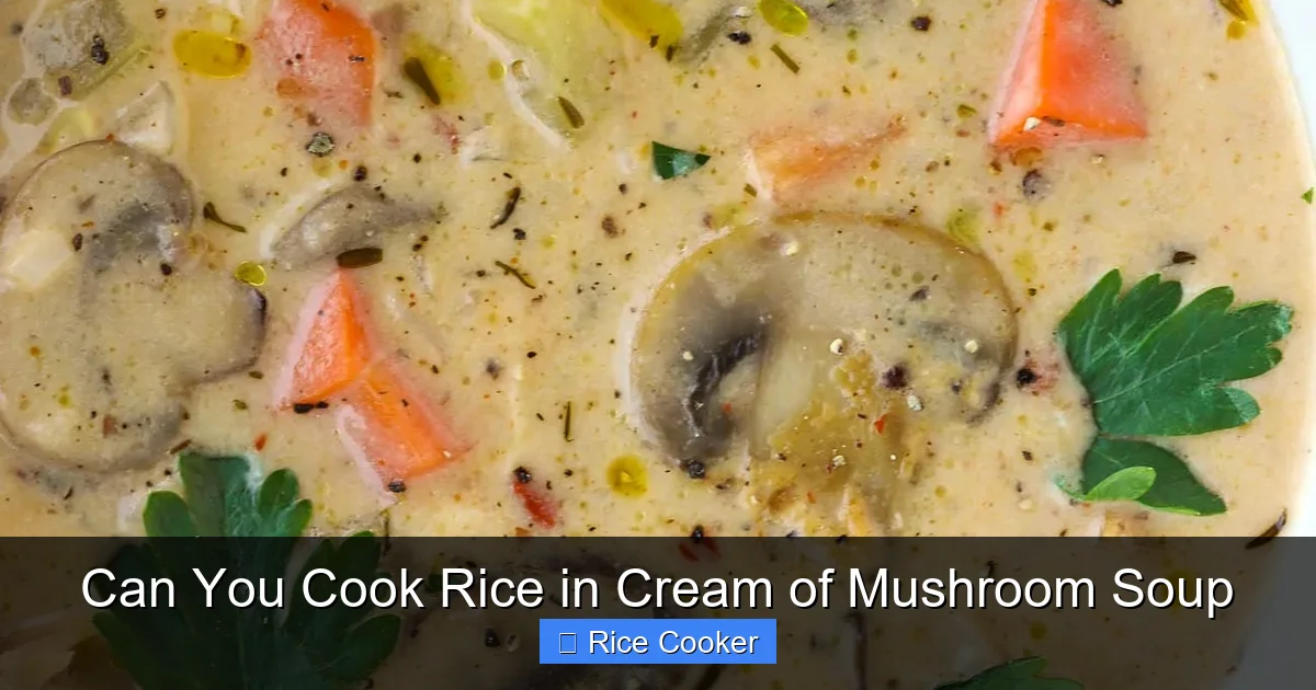 Can You Cook Rice in Cream of Mushroom Soup