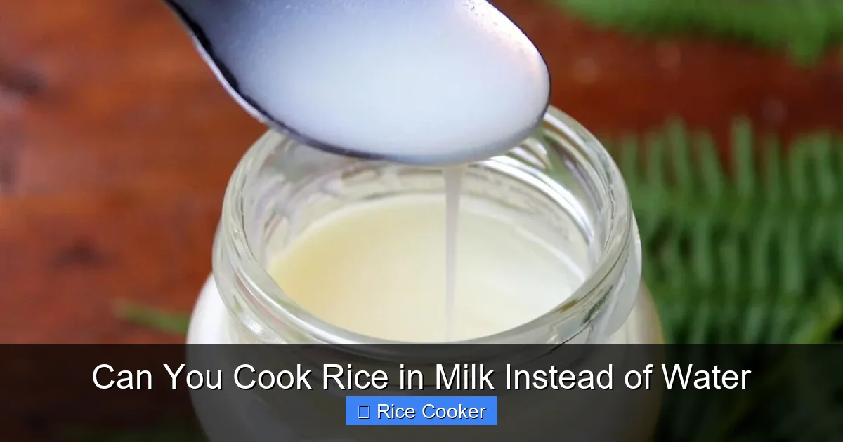 Can You Cook Rice in Milk Instead of Water