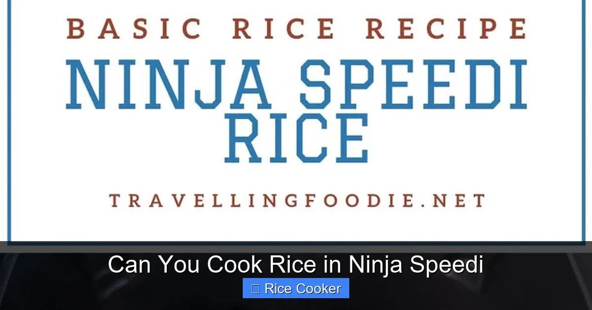 Can You Cook Rice in Ninja Speedi
