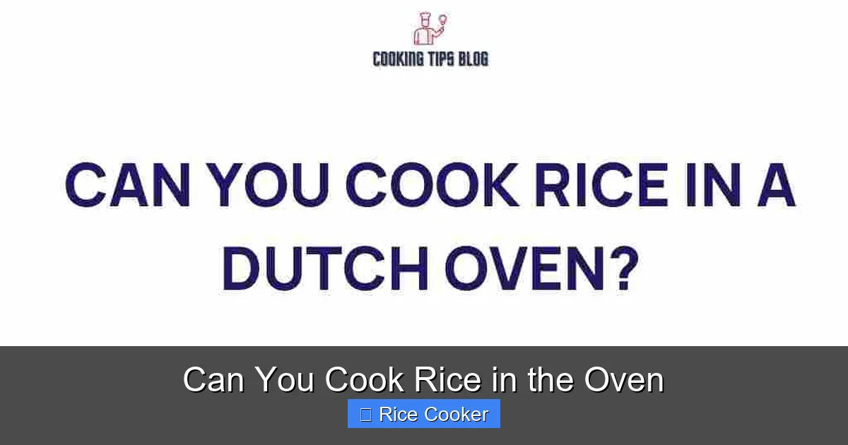 Can You Cook Rice in the Oven