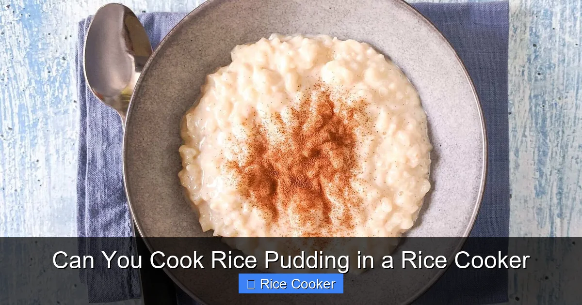 Can You Cook Rice Pudding in a Rice Cooker