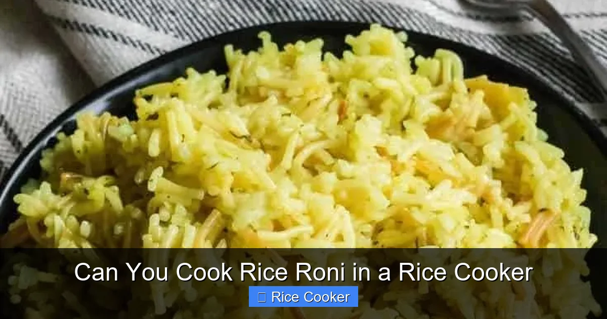 Can You Cook Rice Roni in a Rice Cooker
