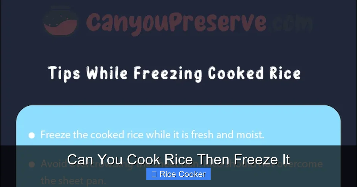 Can You Cook Rice Then Freeze It