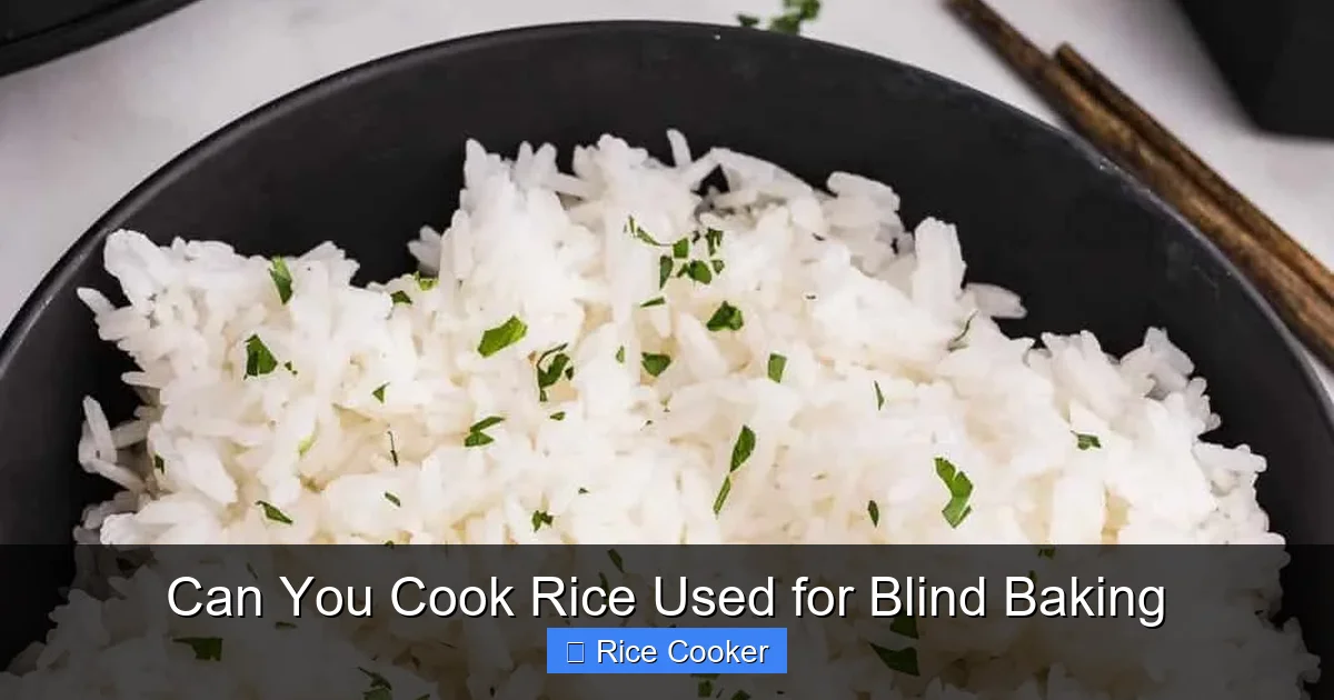 Can You Cook Rice Used for Blind Baking