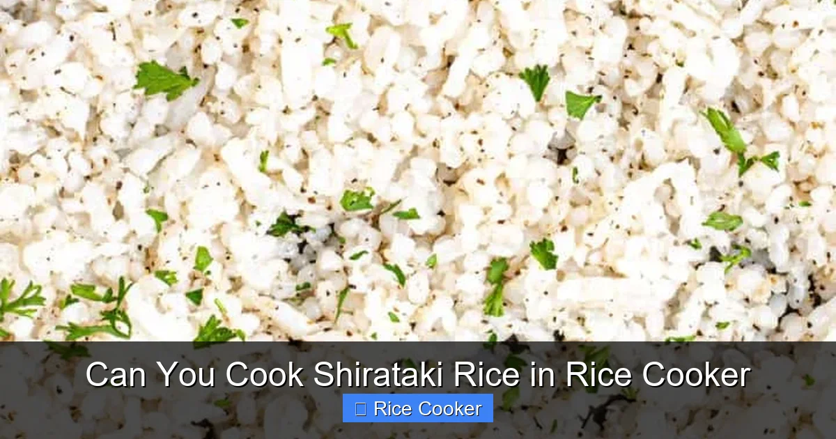 Can You Cook Shirataki Rice in Rice Cooker