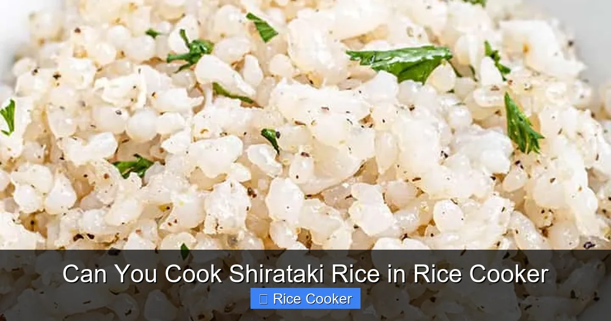 Can You Cook Shirataki Rice in Rice Cooker