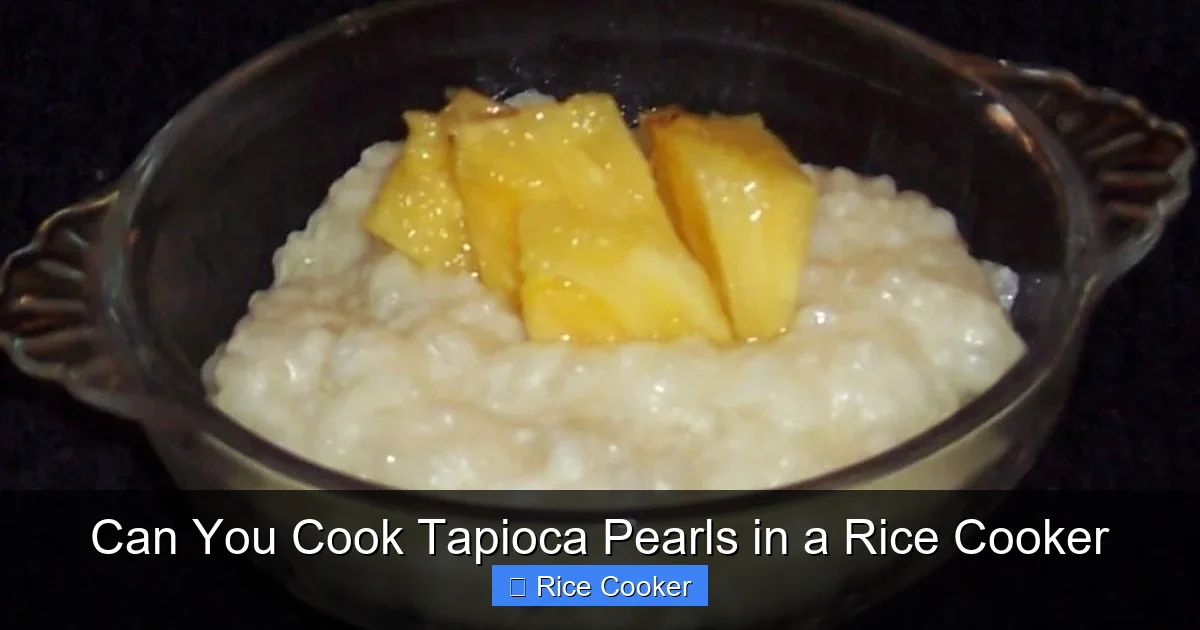 Can You Cook Tapioca Pearls in a Rice Cooker