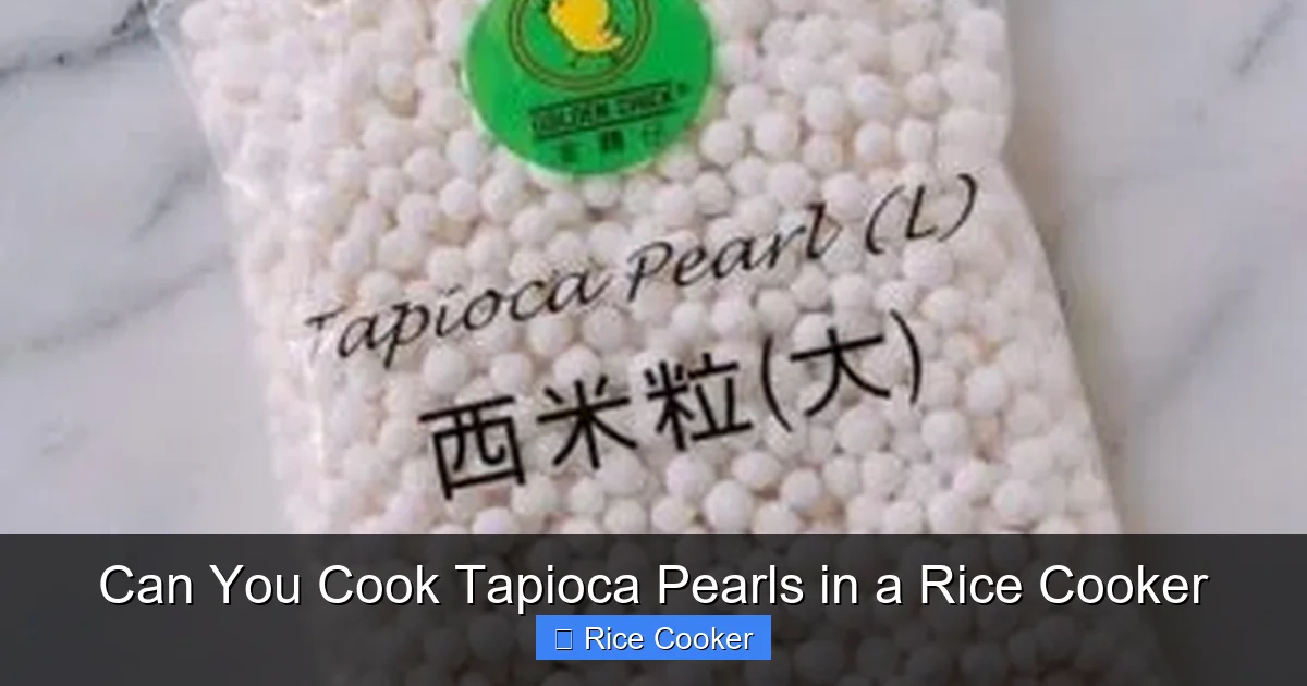 Can You Cook Tapioca Pearls in a Rice Cooker