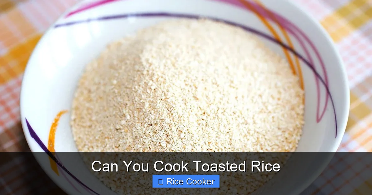 Can You Cook Toasted Rice