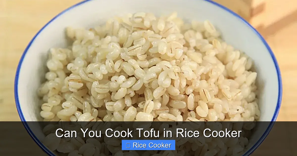 Can You Cook Tofu in Rice Cooker