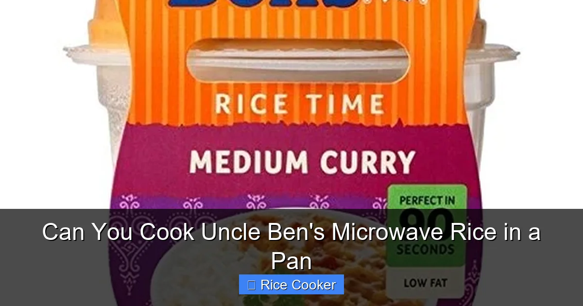 Can You Cook Uncle Ben's Microwave Rice in a Pan