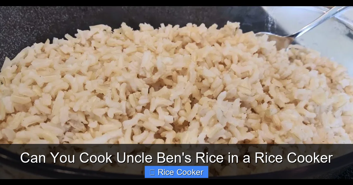 Can You Cook Uncle Ben's Rice in a Rice Cooker