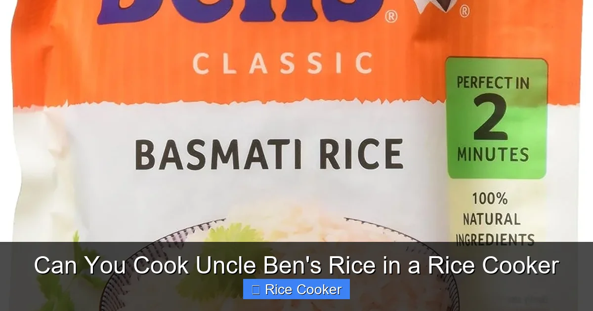 Can You Cook Uncle Ben's Rice in a Rice Cooker