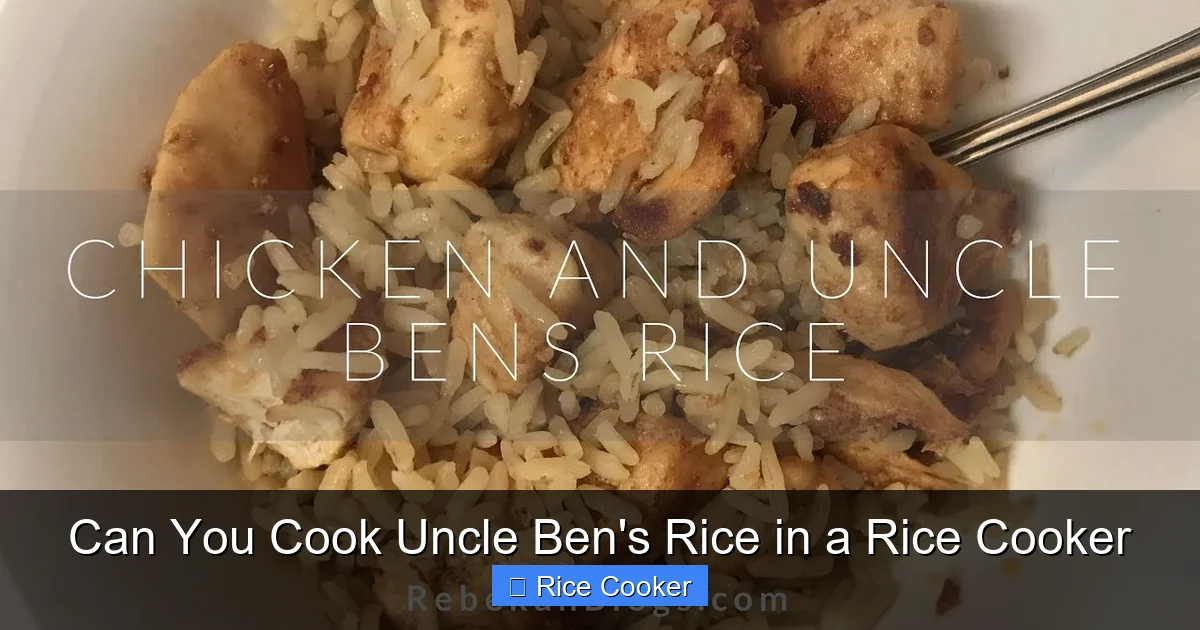 Can You Cook Uncle Ben's Rice in a Rice Cooker