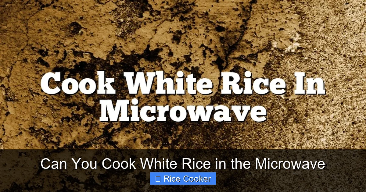 Can You Cook White Rice in the Microwave