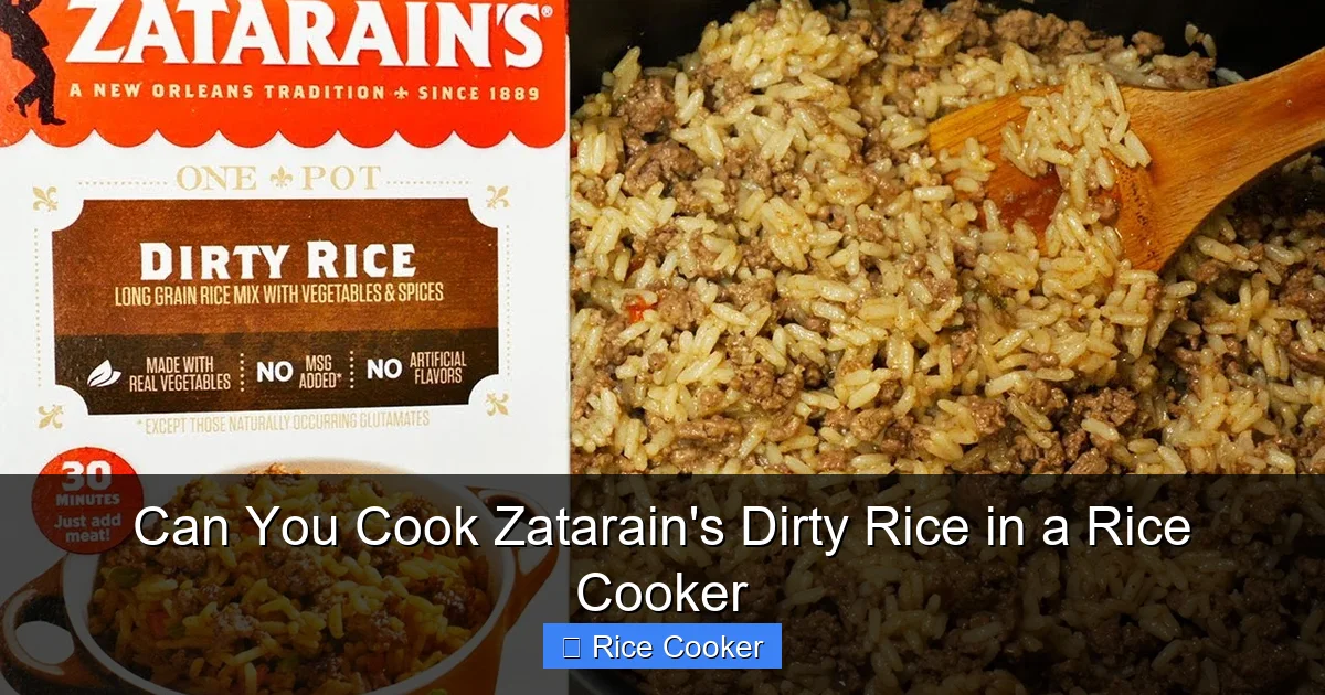 Can You Cook Zatarain's Dirty Rice in a Rice Cooker
