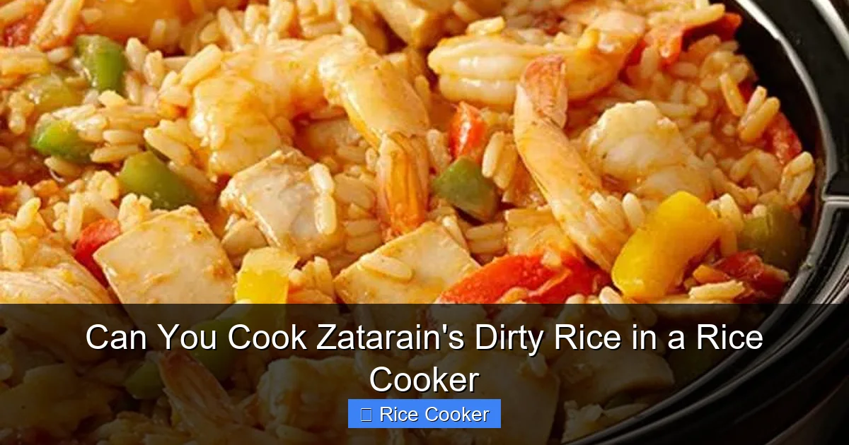 Can You Cook Zatarain's Dirty Rice in a Rice Cooker