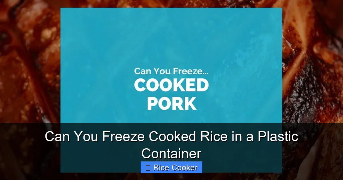 Can You Freeze Cooked Rice in a Plastic Container