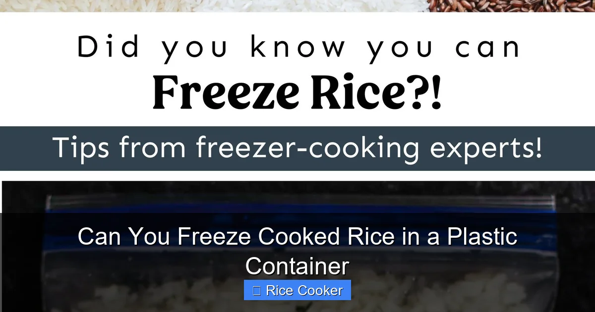 Can You Freeze Cooked Rice in a Plastic Container