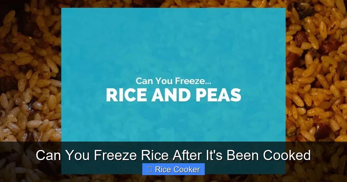 Can You Freeze Rice After It's Been Cooked