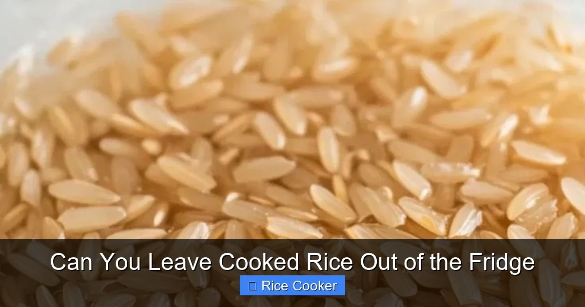 Can You Leave Cooked Rice Out of the Fridge