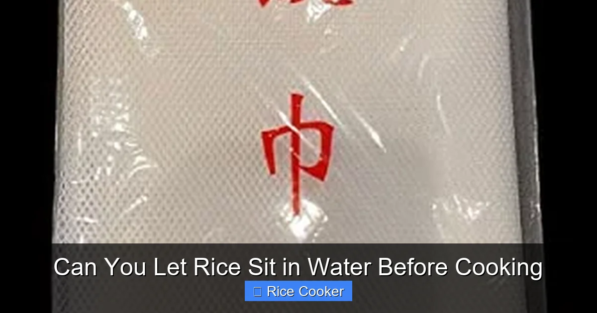 Can You Let Rice Sit in Water Before Cooking